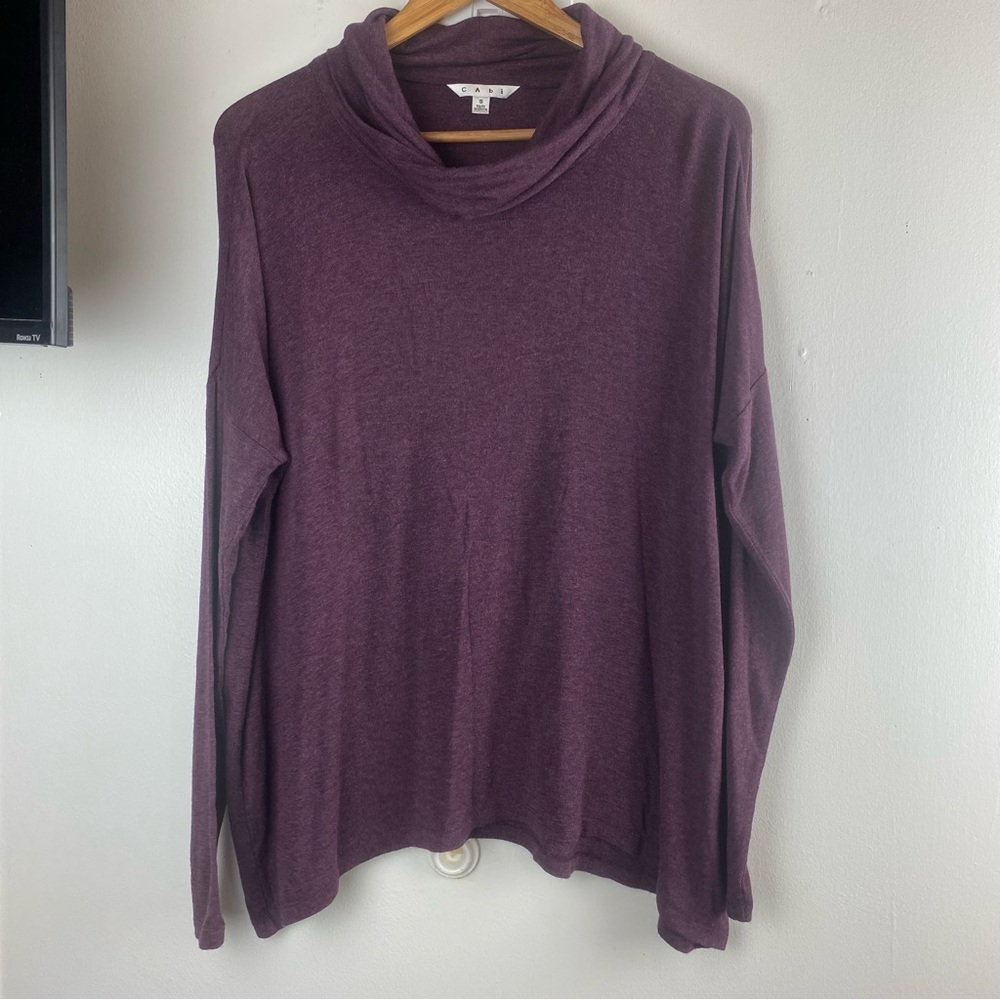 CAbi Style 924 Slouchy Cowl Neck Drop Shoulder Knit Top Oversized Size Small